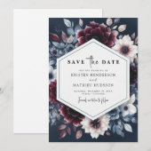 Save The Date Mariage simple de Bourgogne (Devant / Derrière)