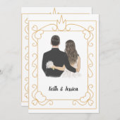 Save The Date Mariage Simple de la Mariée et du Marié (Devant / Derrière)