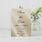 Save The Date Mariage Simple de Style de Texture de Lin Beige Iv (Debout devant)