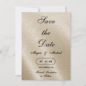 Save The Date Mariage Simple de Style de Texture de Lin Beige Iv (Devant)