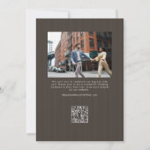 Save The Date Mariage simple écriture manuscrite tendance marron (Dos)