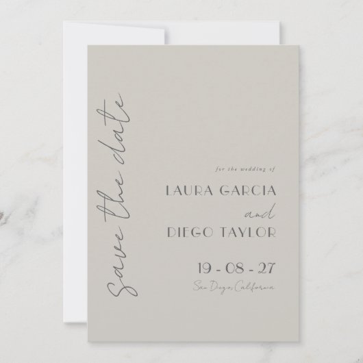 Save The Date Mariage simple élégant (Devant)