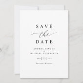 Save The Date Mariage simple élégant moderne (Devant)
