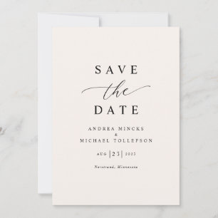 Save The Date Mariage Simple Élégant Moderne