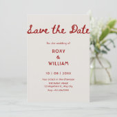 Save The Date Mariage simple élégant rouge (Debout devant)
