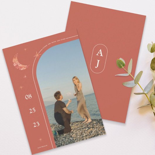 Save The Date Mariage Simple En Terracotta Enregistrer La Date