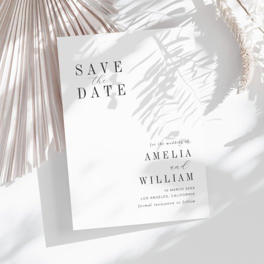Save The Date mariage simple Enregistrer la date