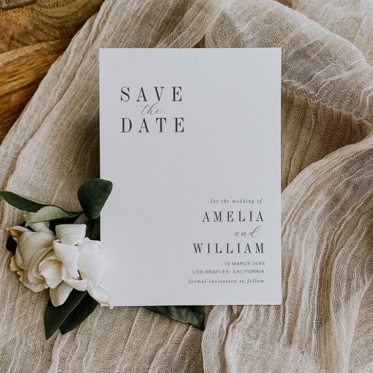 Save The Date mariage simple Enregistrer la date