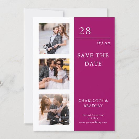 Save The Date Mariage Simple Enregistrer La Photo Date (Devant)