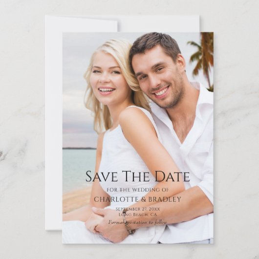 Save The Date Mariage Simple Enregistrer La Photo Date (Devant)
