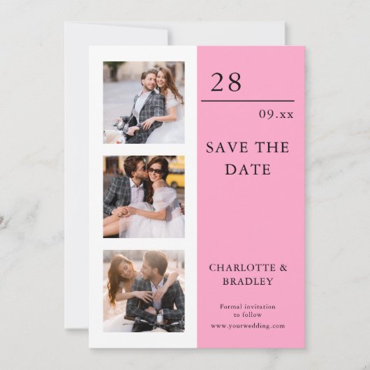 Save The Date Mariage Simple Enregistrer La Photo Date (Devant)