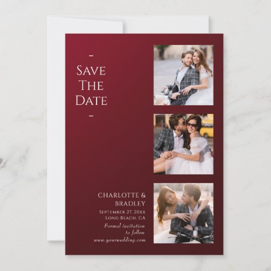 Save The Date Mariage Simple Enregistrer La Photo Date (Devant)