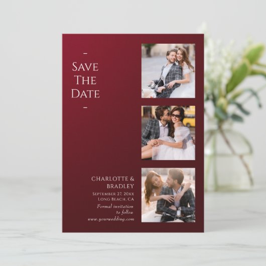 Save The Date Mariage Simple Enregistrer La Photo Date (Debout devant)