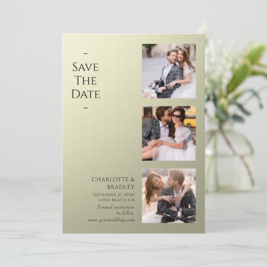 Save The Date Mariage Simple Enregistrer La Photo Date (Debout devant)