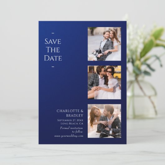 Save The Date Mariage Simple Enregistrer La Photo Date (Debout devant)