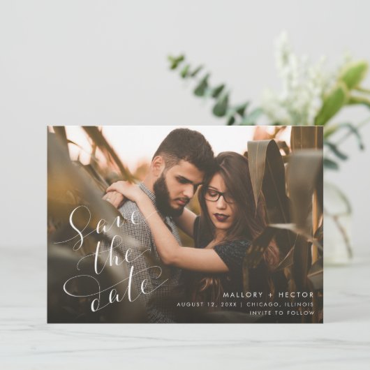 Save The Date Mariage simple et élégant (Debout devant)