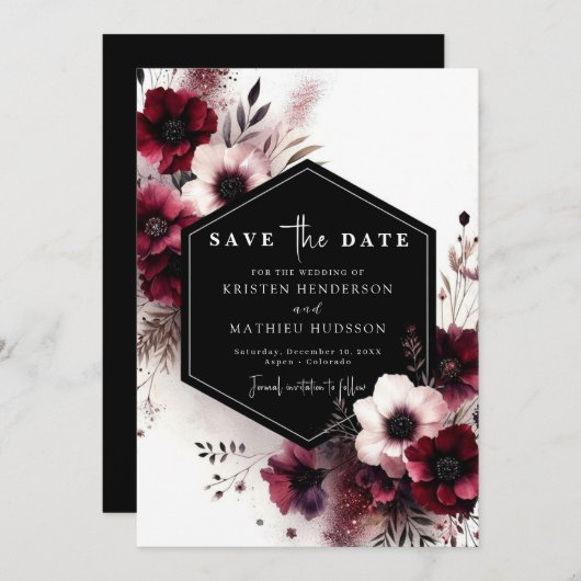 Save The Date Mariage simple et élégant (Devant / Derrière)
