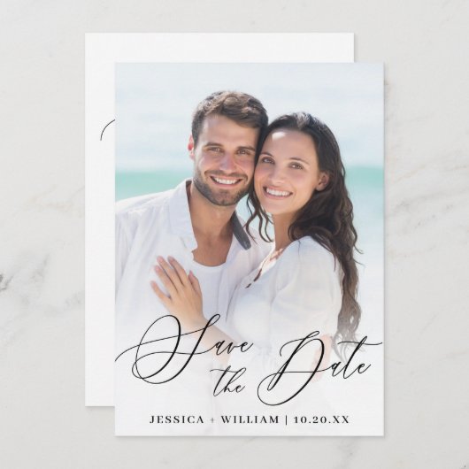 Save The Date Mariage Simple Et Élégant Enregistrer La Date (Devant / Derrière)