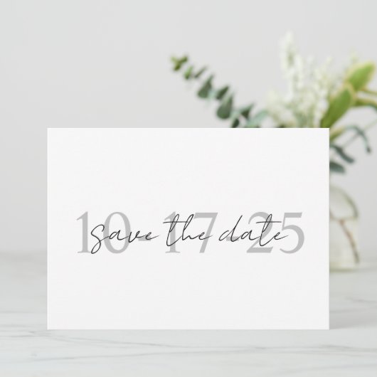 Save The Date Mariage simple et élégant Enregistrer la date Invi (Debout devant)