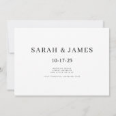 Save The Date Mariage simple et élégant Enregistrer la date Invi (Dos)