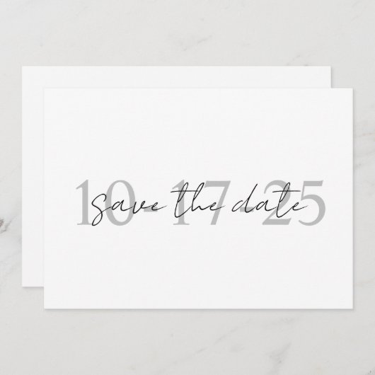 Save The Date Mariage simple et élégant Enregistrer la date Invi (Devant / Derrière)