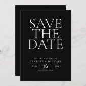 Save The Date Mariage simple et élégant sans photo Enregistrer l (Devant / Derrière)