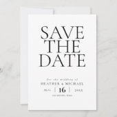 Save The Date Mariage simple et élégant sans photo Enregistrer l (Devant)