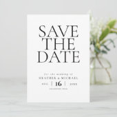Save The Date Mariage simple et élégant sans photo Enregistrer l (Debout devant)