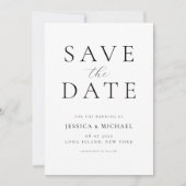 Save The Date Mariage simple et élégant sans photo Enregistrer l (Devant)