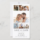 Save The Date Mariage simple et moderne de collage photo (Devant)