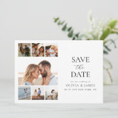 Save The Date Mariage simple et moderne de collage photo (Debout devant)