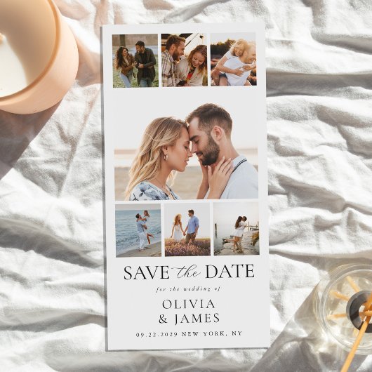 Save The Date Mariage simple et moderne de collage photo