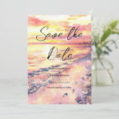 Save The Date Mariage simple été plage (Debout devant)