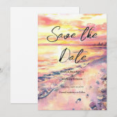 Save The Date Mariage simple été plage (Devant / Derrière)