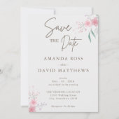 Save The Date Mariage simple Fleur élégant (Devant)