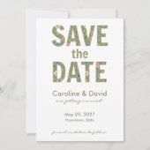 Save The Date Mariage Simple Floral Sauge Moderne (Devant)