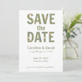 Save The Date Mariage Simple Floral Sauge Moderne (Debout devant)