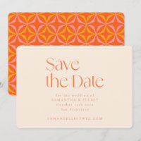Mariage Simple Géométrique Rétro Orange Moderne 