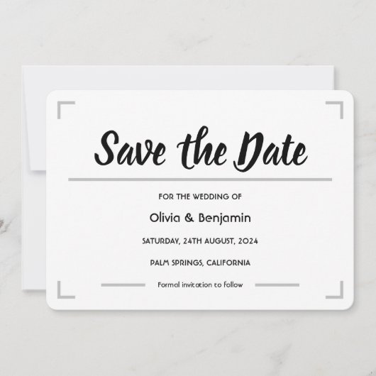 Save The Date Mariage simple manuscrit (Devant)
