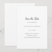 Save The Date Mariage Simple Moderne (Devant / Derrière)