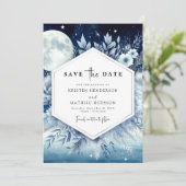Save The Date Mariage simple moderne à lumière de lune (Debout devant)
