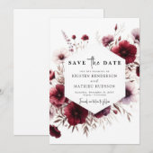 Save The Date Mariage simple moderne de Bourgogne (Devant / Derrière)