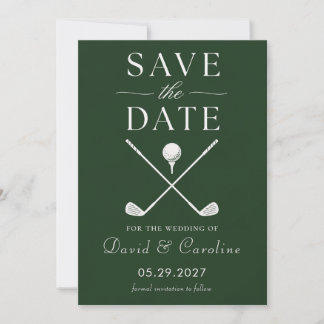 Save The Date Mariage simple moderne vert foncé sur le thème du