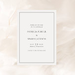 Save The Date Mariage simple noir et blanc élégant<br><div class="desc">Un mariage élégant sauve la date avec un design simple et classique avec des polices serif traditionnelles et une bordure entourant les détails de votre événement.</div>