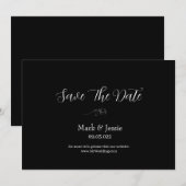 Save The Date Mariage simple noir et blanc ROE (Devant / Derrière)