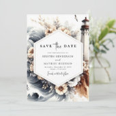 Save The Date Mariage simple Ocean Chic Lighthouse (Debout devant)