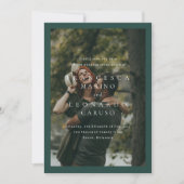 Save The Date Mariage Simple Photo Classique Vert Émeraude (Devant)
