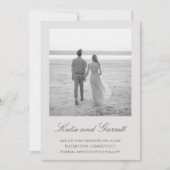 Save The Date Mariage simple photo gris neutre élégant (Devant)