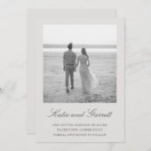 Save The Date Mariage simple photo gris neutre élégant (Devant / Derrière)