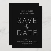 Save The Date Mariage simple sans photo minimal Enregistrer la d (Devant / Derrière)